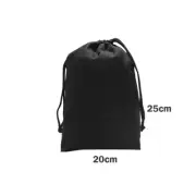 Calico Drawstring Bag Black Size 9- 25cmx20cm