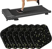 Toyvian 6 PCS Treadmill Mat Pads: Rubber Exercise Equipment Mat for Floor Protection, Double-Sided Non-Slip, High Density Anti-Vibration Pad for Home Gym Treadmill Black(3.93X3.93X0.39in)