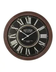 [Willow & Silk] Large Roman Numeral Fleur Wall Clock 70cm in Brownbrow