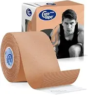 CureTape® Sports Kinesiology Tape | 30% Stronger Adhesion for Extreme Conditions | Waterproof K Tape | Quick Dry Viscose | Uncut Physio & Sports Injury Muscle Tape for Shoulder, Knee, Ankle | Beige