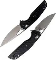 TTK Tassie Tiger Knives Axis Lock Folding Pocket Knife - D2 Steel, Drop Point Blade, Reversible Pocket Clip, Ambidextrous, Modern Style, Everyday Carry