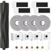 Replacement Parts for ECOVACS T20 Omni/Max/Pro,Ecovacs T20 Max Vacuum Cleaner Accessories Kit, 1*Main Brush+ 4*Hepa Filters+ 4*Mop Pads+ 4*Vacuum Bags+ 6*Side Brushs
