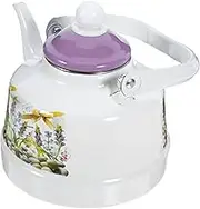 IMIKEYA Vintage Enamel Tea Kettle Retro Tea Pot for Stovetop Induction Cooker Convenient Handle for Hot Water