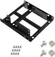 SSD HDD Holder 2.5 to 3.5 Internal Drive Bay Mounting Bracket Hard Drive Adapter (2 Pack) (Black)