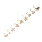 9Pcs Nose Studs Set Ring Jewelry Decoration Female For Zircon For Zircon