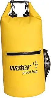 [Kisangel] Inflatable Bag PVC Gear Bag Floating Mesh Fabric for Boating Kayaking Fishing Rafting and Camping Lightweight Safety Buoy Yellow