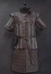The LARP & Padded Cosplay Costume Brown Leather Armor Chainmail Armor jacket