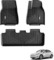 3W Floor Mats Fit for Tesla Model Y 2021-2024 2024 2025 New Model Y Juniper, All Weather Dog Friendly TPE Car Mat, Waterproof Anti-Slip Easy to Clean Heavy Duty Model Y Accessories (Not for Juniper)