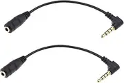 ECSiNG 2PCS 3.5mm TRS to TRRS Converter Cable Microphone Audio Adapter Wire Connector for Mobile Phone Tablet Recording Pen DSLR Camera Microphone 13cm