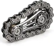 Fidget Spinners Sprocket Fidgets Chain Stainless Steel Fidget Cube Gears Linkage Novelty Fidget Block Kinetic Desk Toy Metal Focus Meditation Break Bad Habits ADHD (Black)