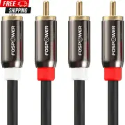 Fospower (3M / 10Ft) 2 RCA M/M Stereo Audio Cable [24K Gold Plated | Copper Core