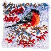 Vervaco® Goldfinch in Winter Pillow Cover Latch Hook Kit