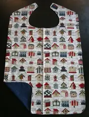 CUTE BIRDHOUSES Adult Sized Bib * Special Needs Seniors Reversible