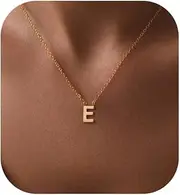 [Fwlisesa] SELFROSE Initial Necklaces for Women, Dainty Gold Letter Necklace 14k Gold Plated Personalized Tiny Initial Pendant Necklace Monogram Cute Letter Name Choker Necklaces for Teen Girls Simple Jewelry