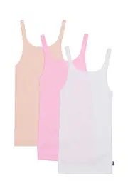 [Bonds] Bonds Girls Cotton Teena Singlet 3 Pack, Aussie Cotton 3 Multicolor
