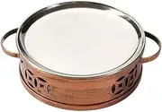 Amagogo Shallow Plate Chafing Dish Food Warmer Skillet Cooking Pot Chafing Dish Baking Tray Dry Pot for Deep Frying Steaming Meat, 26cmx5.7cm