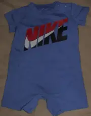 NIKE BLUE*RED*WHITE*BLACK ROMPER-FRONT POCKET & SNAPS-SIZE NEWBORN-NEW WITH TAGS