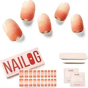 NAILOG Semi Cured Gel Nail Strips Glossy & Long Lasting Soft Gel Finish (20 Extra Long Nail Stickers) | Nail Wraps,Impasto