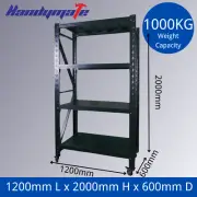 2Mx1.2Mx0.6 1000KG Garage Warehouse Storage Shelving Shelves with Wheels