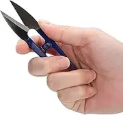 Jectse 12Pcs Modern Blue Stainless Steel Thread Clipper, Double Sharp Quick-Clip Lightweight Scissors & Thread Snips, U-Shaped Scissor Spring Yarn Cutter Sewing Embroidery Cutting Tools