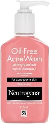 Neutrogena Oil-Free Acne Facial Cleanser, Pink Grapefruit, Salicylic Acid, 175ml