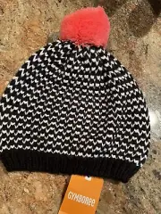 GYMBOREE - Girls Black & white Beanie Hat Cap Medium