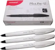 Monami Plus Pen S Water-based Felt Tip, Fine Liner Pen - Black - Pack of 12 Pen