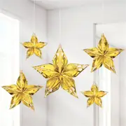 Glitz & Glam Gold Foil Star Decorations