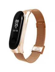 Net Chain Smart Bracelet Watch Wrist Strap Watchband For Xiaomi Mi Band 3- Dark Goldenrod