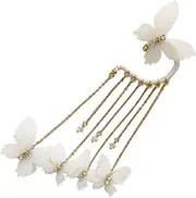 [BESTYASH] Wedding Butterflies Dangle Drop Ear Non-pierce Ear for Women Girls Chic Tassel Earrings for Brides for Parties Daily Wear