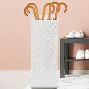 Metal Umbrella Holder Square Umbrella Stand Iron Umbrella Bucket Umbrella Stand Stable Umbrella Bucket Large Storage Space Umbrella Stand Suitable for Umbrellas (White)