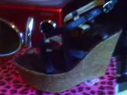 DBDK BLACK BROWN WEDGE PLATFORM SANDALS BOHO CHIC SEXY SLINGBACKS 7 PR LOT