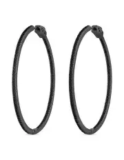 [SALLY SKOUFIS] Light Hoop Diamond Earrings Black
