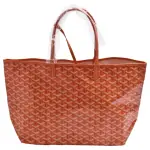 【GOYARD 高雅德】經典ST. LOUIS PM防水帆布LOGO購物包(中-橘色-附收納袋AMALOUIS-PM01-ORG)