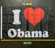 Barrack Obama 2020 Flag FREE FIRST CLASS SHIP I Love Obama USA Sign Poster 3x5'