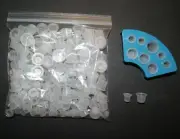 Tattoo Ink Caps Cups 100 Small 100 Medium Plus Holder 200pc Set