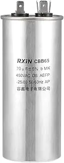 uxcell 70uf Motor Run Capacitor 70mfd AC 450V for Air Conditioner Compressor or Heat Pump Condenser - Runs Motor and Fan