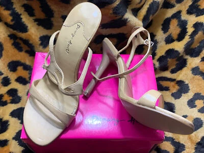 Dancing Heart Women’s Shoe open toe heel platform natural tan size 7