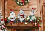 CHRISTMAS DOLL SANTA, SNOWMAN, POLAR BEAR SITTING HOLIDAY COLLECTION
