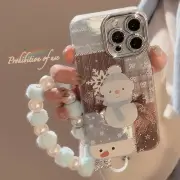Blue Snowman Wristband Case For iPhone 16 Plus 15 14 13 12 Pro Max Back Cover AU
