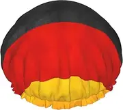 Germany Flag Print Shower Cap For Women Men Reusable Lightweight Soft Bath Hair Cap With Elastic Band