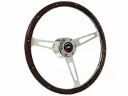 1969-89 Chevrolet Car/Truck 6-Bolt Dark Espresso Wood Steering Wheel Kit Bow Tie (for: Chevrolet)