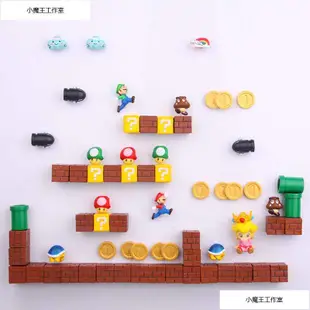 63pcs 3D Super Mario Resin Fridge Magnets Toys for Kids Hom