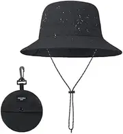 [JIRONN] Packable Bucket Hat, Waterproof Bucket Hat for Women, Sun Bucket Hat for Men, Unisex Quick Dry Adjustable Beach Hat, UV Protection Sun Hat, Lightweight Summer Hat for Outdoor with Strings