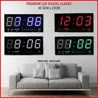 Jumbo Digital Clock Large Wall Clocks LED Display Alarm Thermometer Calendar AU
