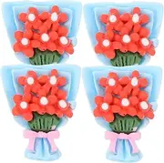 TOYANDONA 10pcs Miniature Resin Flower Bouquet Charms DIY Flatback Tiny Flower Accessories for Hairbands Crafts and Decorations Elegant Resin Design for Unique Ornaments