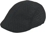 [Perfeclan] Men's Mesh Flat Cap for Men Forward Cap Breathable Summer Hat for Travel Outdoor