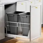 Double 40QT Pull Out Trash Can under Cabinet, Heavy Duty under Sink Garbage Bin
