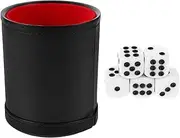 Kisangel PU Dice Shaker Cup with Felt Lining for Quiet Gameplay Stylish Dice Cup for Board Games Parties Family Fun