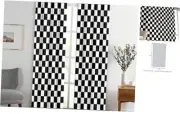 Black and White Window Drapes Curtain Checkered Flag 104"W x 96"L (Pack of 2)